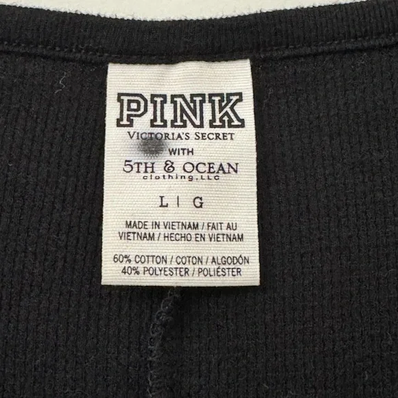 PINK Victoria's Secret with 5th Ocean One piece Pajamas Size Large - Picture 4 of 9